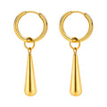 High End PVD 18K Gold Plated Water Drop Pendant Huggie Earrings Stainless Steel Jewelry Wholesale