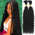 Raw Cambodian 10-30 Inch No Weft Deep Water Wave Bulk Human Hair 100g Human Braiding Hair for Boho Braids Hair Extensions
