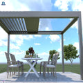 Factory Price Motorized Aluminum Pergola Fully Retractable Louvre Roof Garden Pergola With RGB LED Light