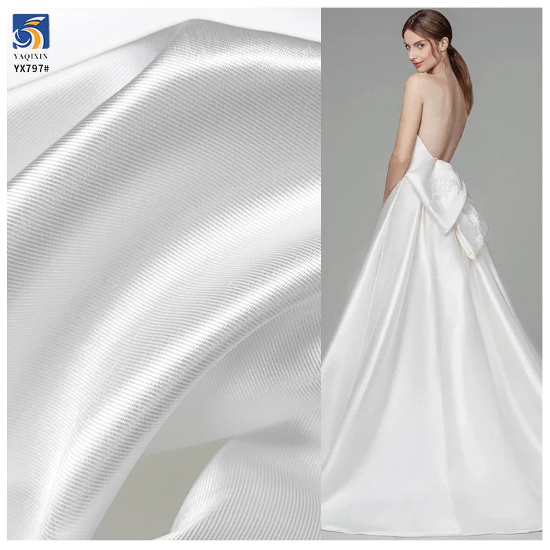 Wholesale 300D Mikado Satin Wedding Dress  Duchess Satin 195gsm  Shantung Silk Fabric