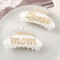 2025 Yi YHJ Women's Hair Accessories Large 10cm Customize Letter Rhinestone Acrylic Shark Clip Hair Claw Clips Hair Clip Woman