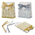 Gold Silver Paper Box for Candy Chocolate Packing Gift Box Candy Box with Ribbon