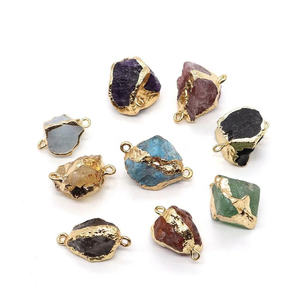 Natural Stone Necklace Rough Stone Pendant Crystal Jewelry Accessories Birthstone