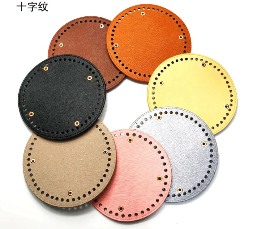 PU Leather Handmade Bag Bottom  DIY Round  Square Shape Bag Bottom With Four Bag Feet Promotion