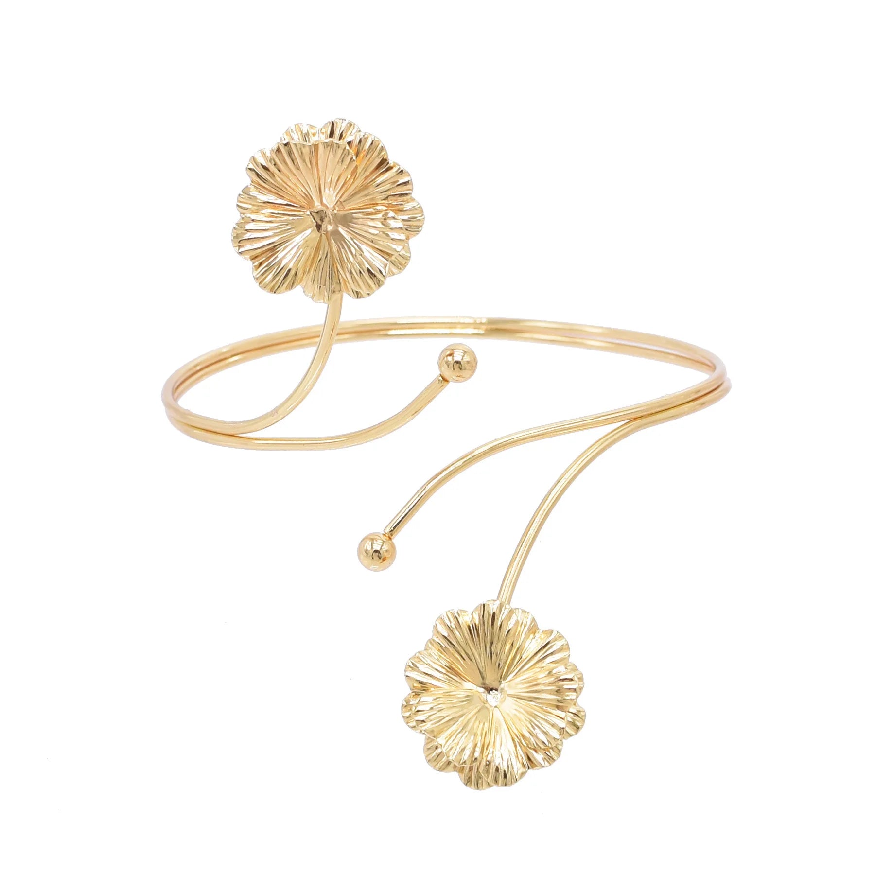 Upper Arm Bracelet Cuff Bangle Gold Flower Cuff Bracelets Arm Bangle Bracelet Simple Adjustable Armband