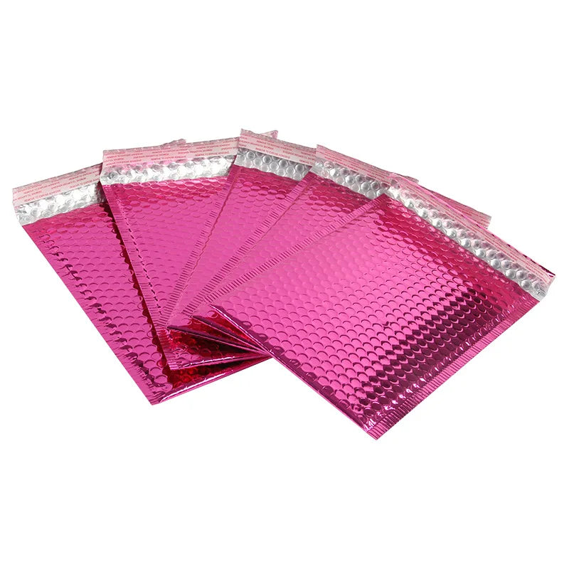 Custom Logo Hot Pink Poly Bubble Mailers Bag Padded Envelopes Shipping Packaging Bag