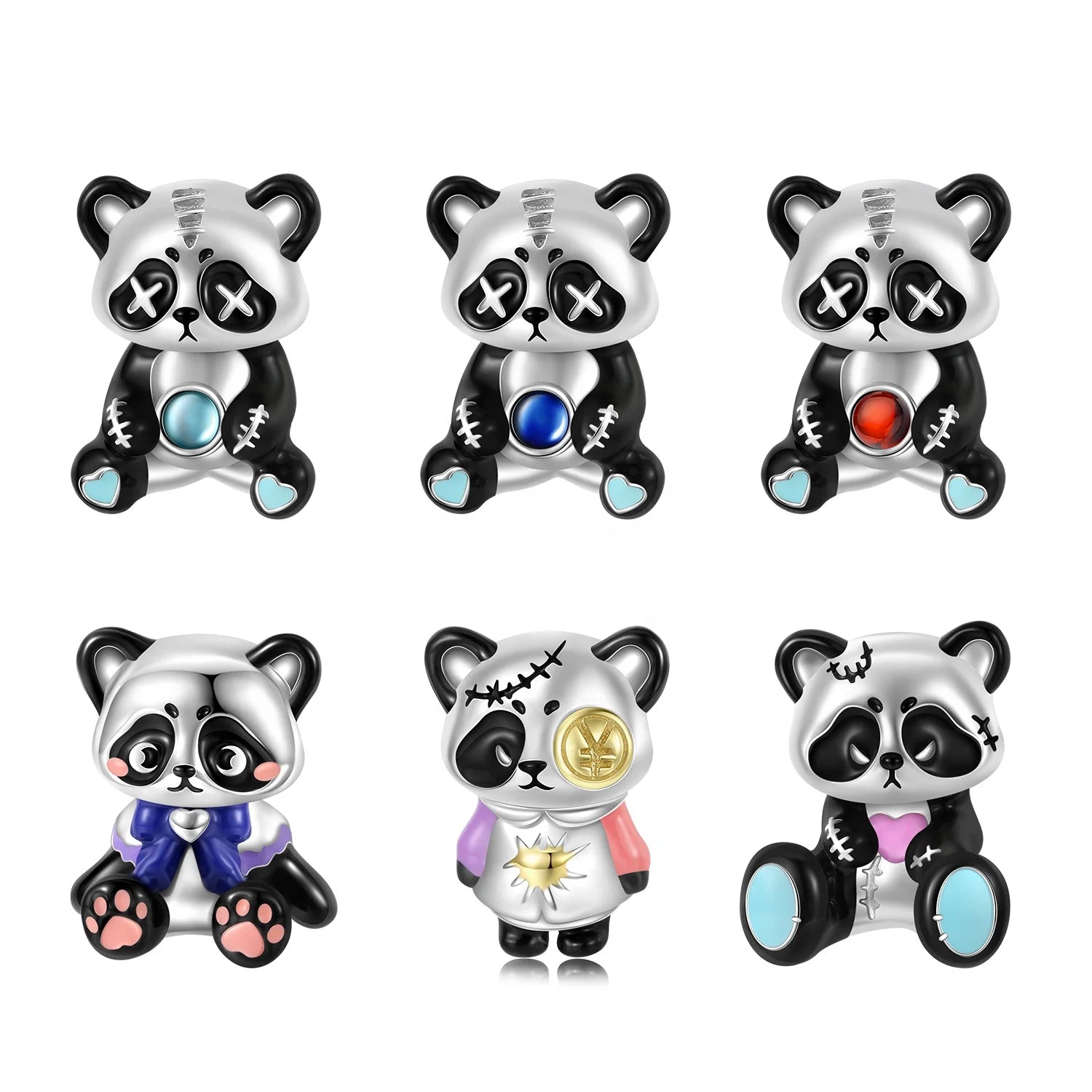 Cartoon Panda Charm Authentic 925 Sterling Silver Animal Beads for Dropshipping Wholesale Women Charm Bracelet Jewelry