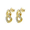 RINNTIN SE358 Original Designer Jewelry 925 Sterling Silver Earrings Quality 14K Gold Plated Cuban Link Stud Earrings for Women