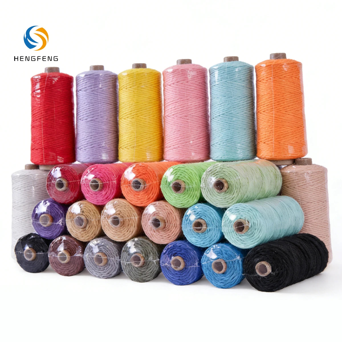 100% Natural Single Twisted Cotton Macrame Cord Multi Color DIY Handmade Craft Rope for Plant Hanger Wall Hanging Decoration