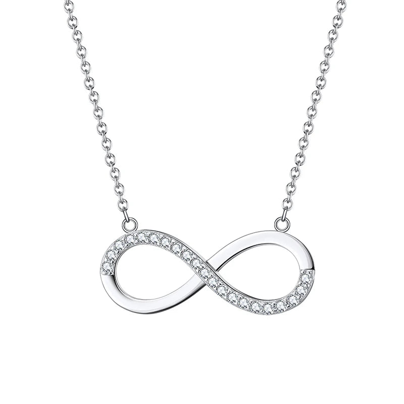 RINNTIN SN192 Fashion Infinity Jewelry Wholesale 925 Sterling Silver Necklace Jewelry
