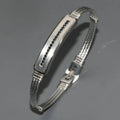 New Design Factory Sell Stainless Steel Multi-row Cable Wire Black CZ Setting Fashion Men's Cuff Bangle Luxury Bracelets