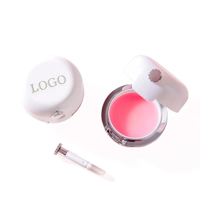 Custom Label Pink Strawberry Fruit Flavor Sleeping Mask Moisturizing Lip Scrub Wholesale No Logo Lip Balm