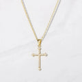 Dainty Religious Jewelry 925 Sterling Silver 18k Gold Plated Cz Cross Pendant Necklace for Women