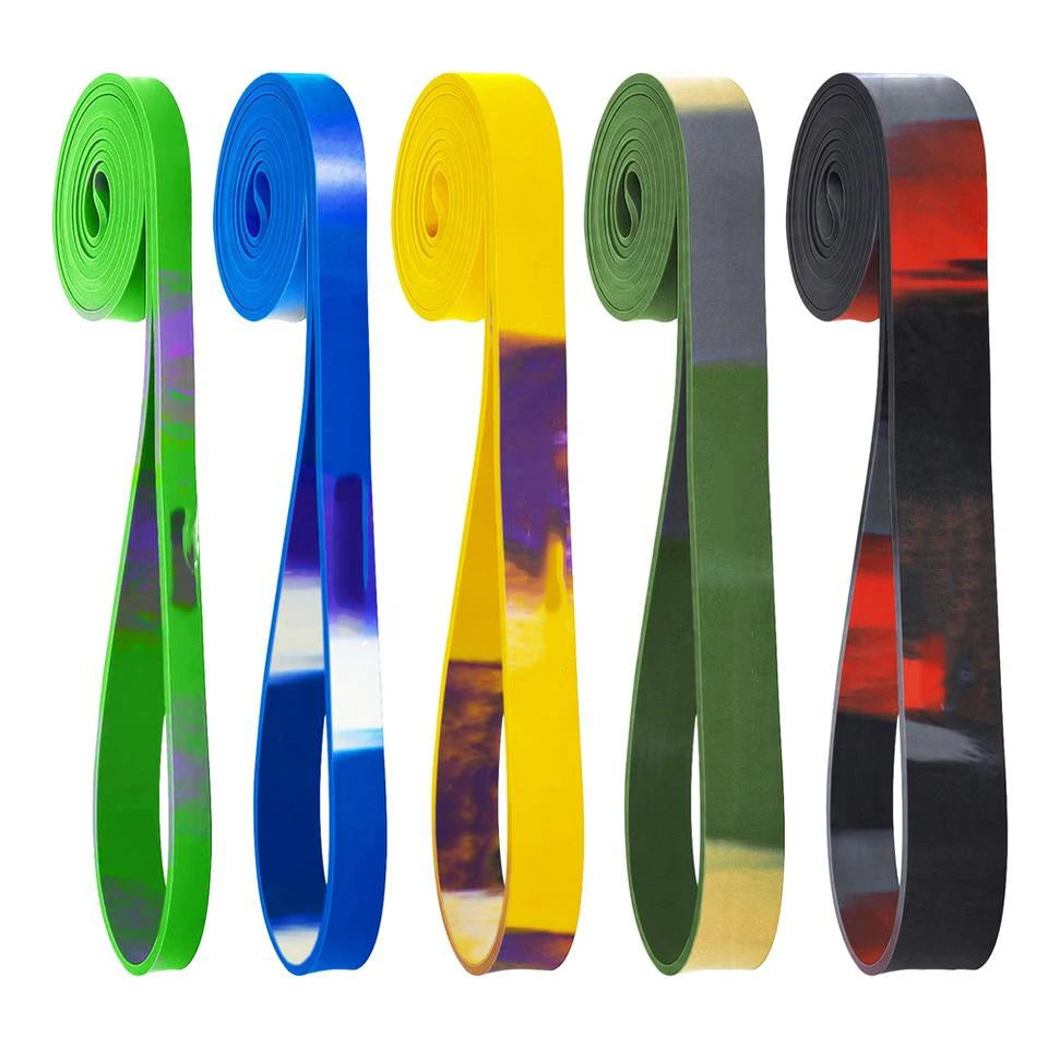 Camouflaged Color Latex-Free Rubber Workout Bands Long Set Loop Resistance Bands Manufactured Camo Resistance Bands Manufacturer