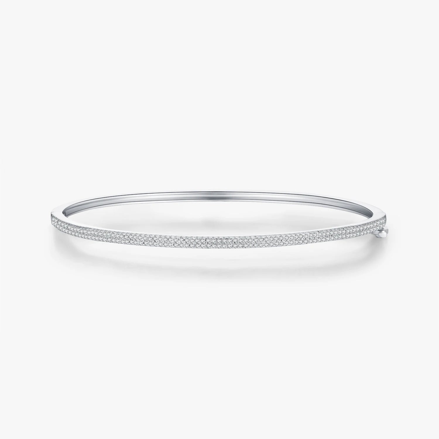 925 Sterling Silver Luxury Dazzling Round Clear CZ Bangles for Women Wedding Engagement Statement Fine Jewelry