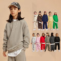 New Popular Kids Hoodies Custom Crewneck Sweatshirt Autumn 450GSM Fleece Colorful  Oversized Boys and Girls