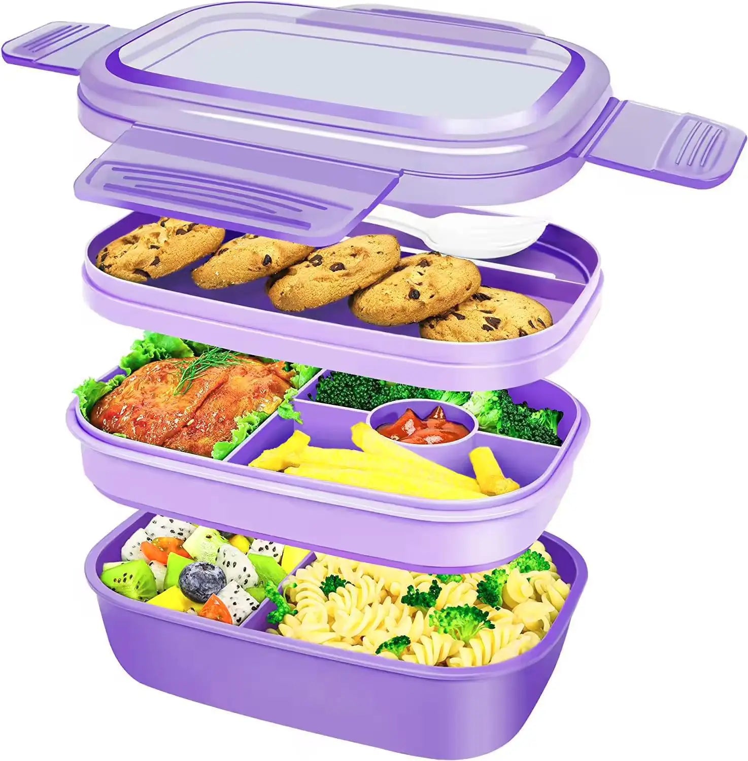 XHL SUB BPA Free Square Plastic Lunch Box Children's Microwave Safe Food Container with Freshness Preservation Feature