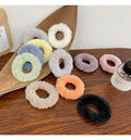 IVANHOE New Women Winter Plush Scrunchies Girl Elastic Hair Rubber Bands Faux Rabbit Hair Ring Headdress Accessories