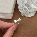 Retro 925 Sterling Silver Open Adjustable Bowknot Finger Rings for Girls Women Gifts Fine Jewelry