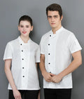Summer Custom Kitchen Short Sleeve Cooking Baking Restaurant Breathable Cook Uniform Top Chef Jacket Chef Coat for Men Women