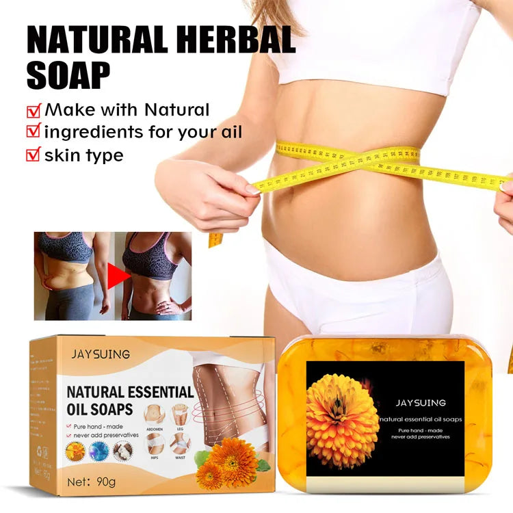 New 90g Natural Essential Oil Soap Calendula Moisturizing Body Cleansing Aromatherapy Firming Skin Handmade Slimming Soap