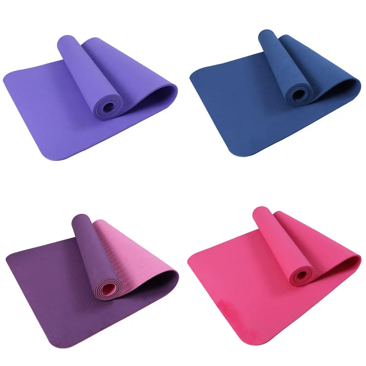 Yiwu Free Shipping Eco-Friendly Custom Logo Foldable Tpe PVC Yoga & Pilate Mat Cheap 6-8mm Thick Printed Pattern