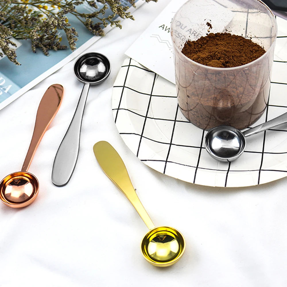 2.5ml/5ml/7.5ml Measuring Scoop Laser Logo Coffee Power Scoop Rose Gold Stainless Steel Matcha Measuring Spoon MegaBDM