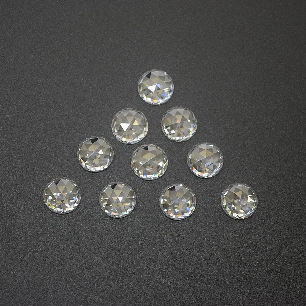 Rose Cut Flat Bottom Pear Shape White Synthetic Cubic Zircon Stone CZ Gemstones