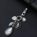 TongLing European Women Necklace Jewelry Vintage Alloy Luxury Shiny Rhinestone Heart Charms Water Drop Pendant Necklace