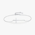 Link Chain for Women Girls Fine Jewelry Accessories 925 Sterling Silver Classic Simple Cross Faith Adjustable Bracelets