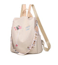 Embroidered Logo Waterproof Anti-theft Women's Oxford Backpack with Zipper Closure for College Girls