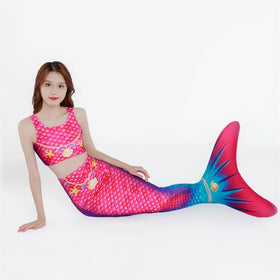 China's Competitive Price Mermaid Swim Fins for Girls 1 Piece Breathable Quick Dry Spandex/Polyester Plus Size Solid/Print