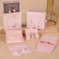 Custom Jewelry Packaging Set for Jewelry Paper Drawer Box Jewelry Microfiber Pouch with Insert Pad and Cleaning Cloth