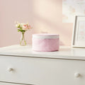 Seersucker Jewelry Cosmetic Bags Round Collection Case Women Toiletry Handbag Boutique Creative Organizer DOMIL1061566