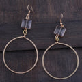 New Women Metal Square Crystal Multiple Circle Drop Hoop Dangling Earring Copper Jessica Circle Earring