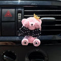 Hot Selling Cute Teddy Bear Shaped Car Vent Clip Air Freshener Ceramic Aroma Plaster Scented Porcelain Essential Oil Diffuser