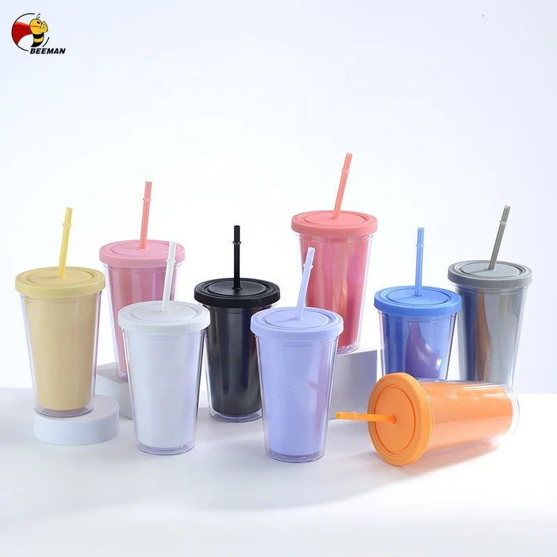 Beeman 2022 Hot New Plastic Novelty Color Personalised Suction Kawaii Mug Double Wall Tumbler