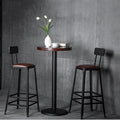 Metal Wooden Side High Modern Dining Iron Bar Table Set for Home Bar Hotel & Apartment Use