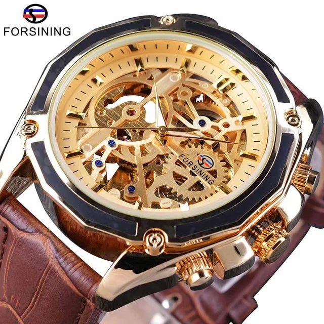Forsining Watch Men Luxury Waterproof Skeleton Clock Top Clock Luxury Automatic Mechanical Male Wristwatches Relogio Masculino