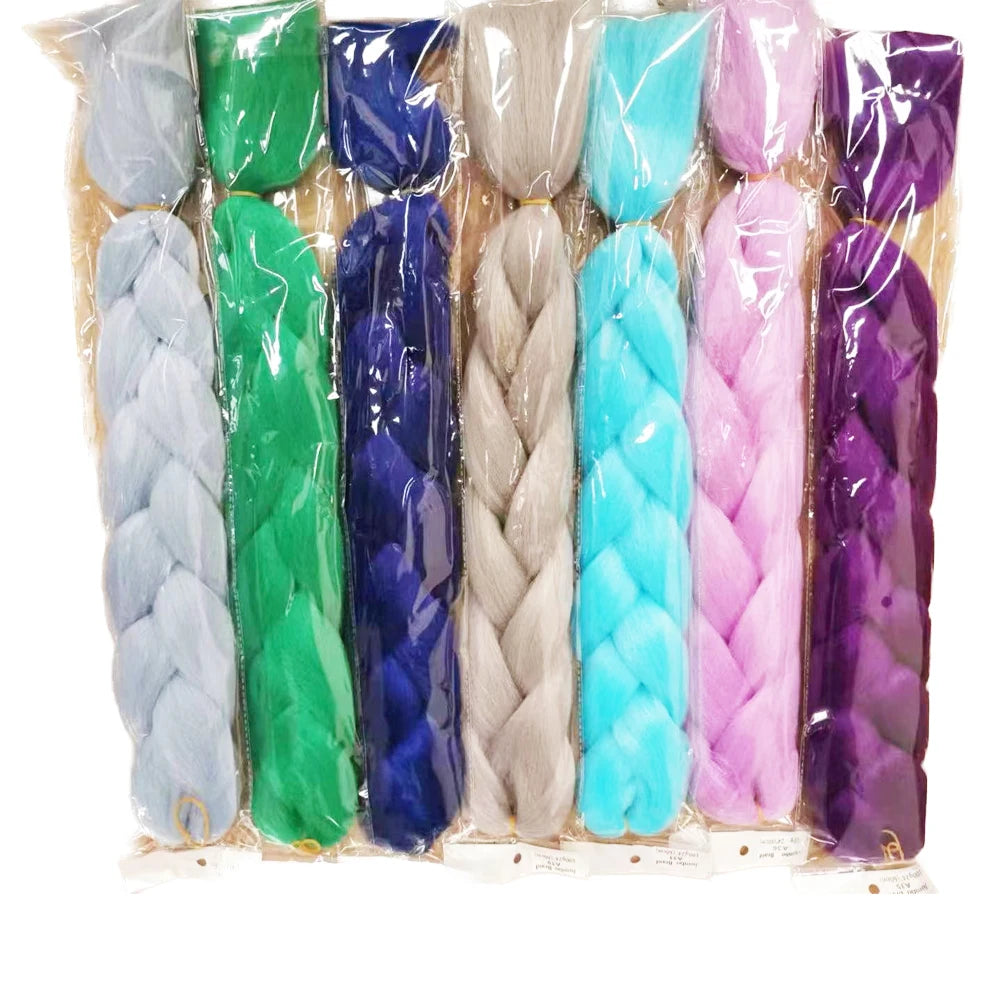YASIN High Temperature Body Wave Jumbos Braiding Hair Dyed Synthetic Hair 24inch Single Weft Bulk Dropshipping