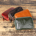 New vegetable-tanned leather retro multi-functional zipper cowhide leather change card bag genuine leather storage key wallets