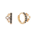 Hd Joyas 2023 Trend Women Crown Zircon Huggies Earings Women Free Shipping Pave 18K Gold Plated Brass