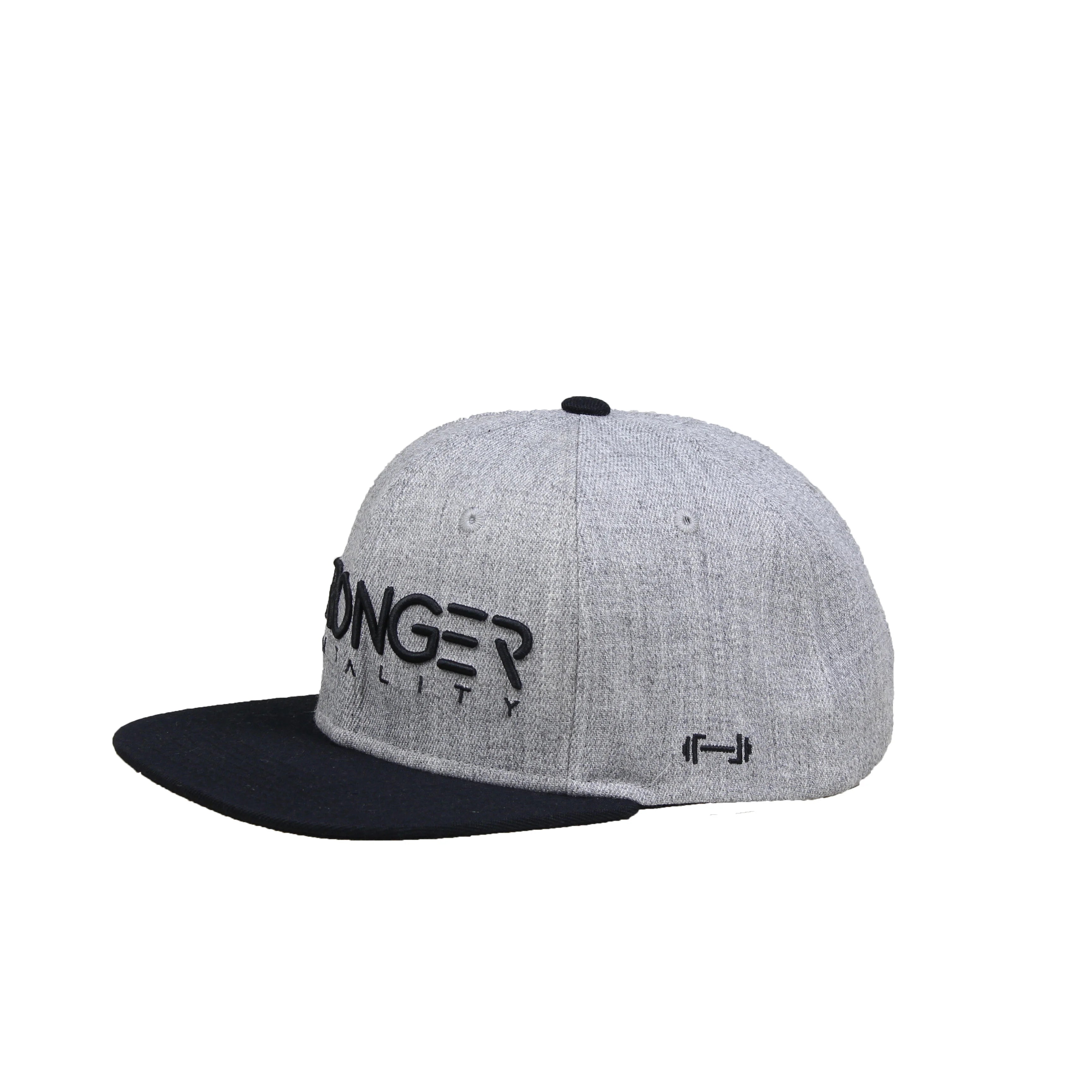 Wholesale Men's Flat Brim 3d Embroidered Snap Button Back Hat Outdoor Sports Baseball Cap