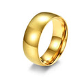4mm 6mm 8mm Width Simple 316l Stainless Steel 18k Gold Plating Glossy Finger Rings for Men and Women