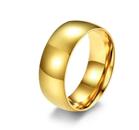 4mm 6mm 8mm Width Simple 316l Stainless Steel 18k Gold Plating Glossy Finger Rings for Men and Women