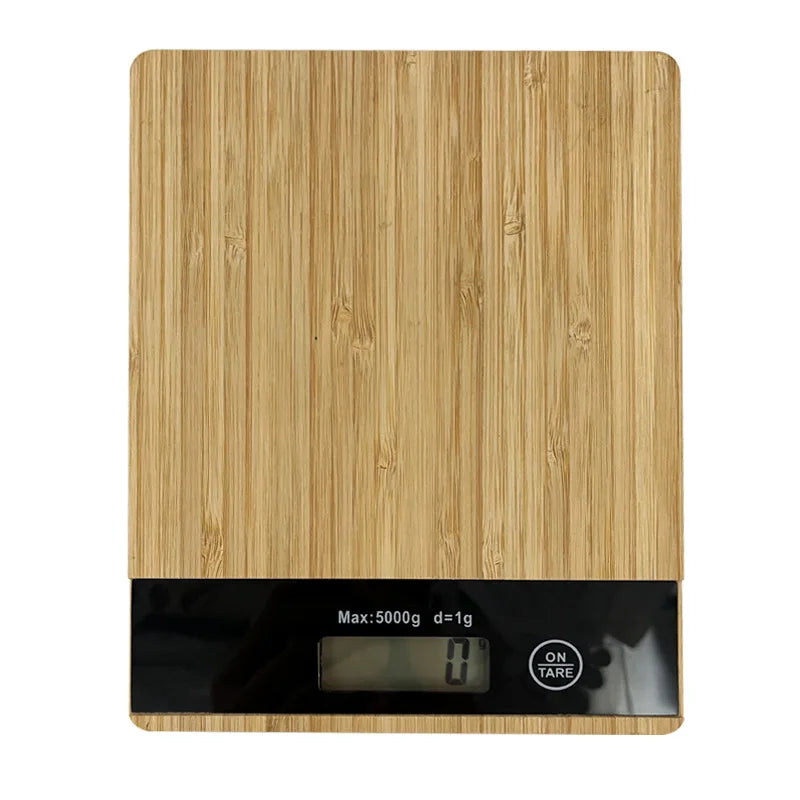 Factory Direct Supply High-Precision Digital Scale for Kitchen Household Gram Scale with Bamboo Board Battery Powered for Baking