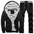 Custom Men's Plain Sweat Suits Men's Suits With Fur Lined With Zipper Tracksuit for Men Fleece