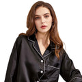 Fung Item 6002Designer Luxury Ice Silk Pajama Long Sleeve 2 Pieces Satin Women Sleepwear Set