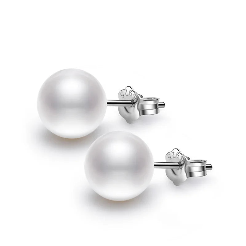 S925 Sterling Silver Freshwater Shell Pearl Stud Earring Gold-Filled Gold Stud for Women Girls Drop Earrings Wedding Occasions