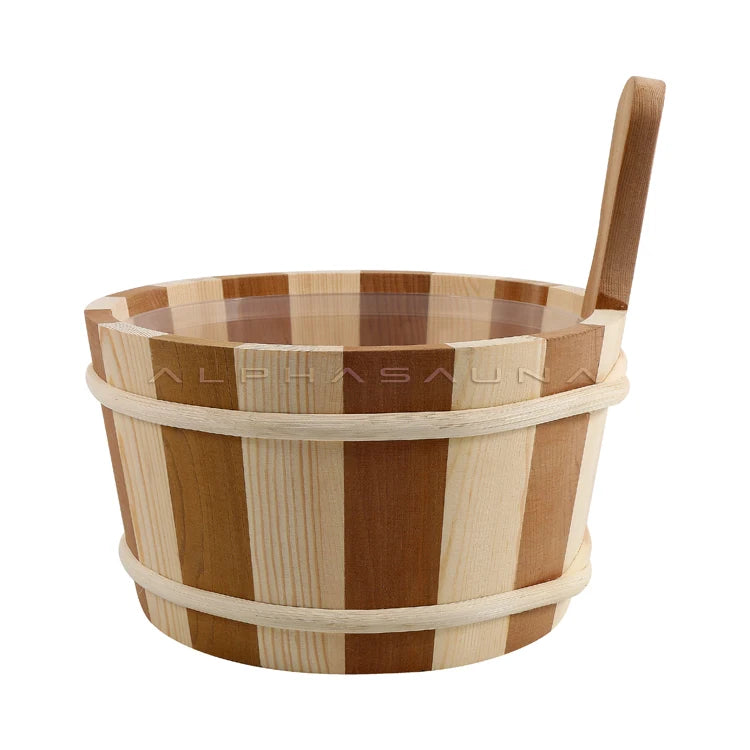 Alphasauna Modern Solid Wood Dry Steam Sauna Bucket